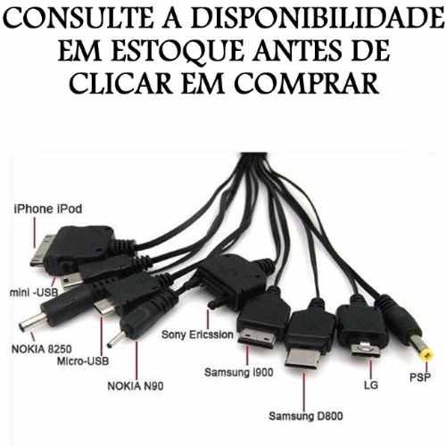 Carregador Usb Universal 10 X 1 Psp,nokia,samsung,lg,ipod,v3